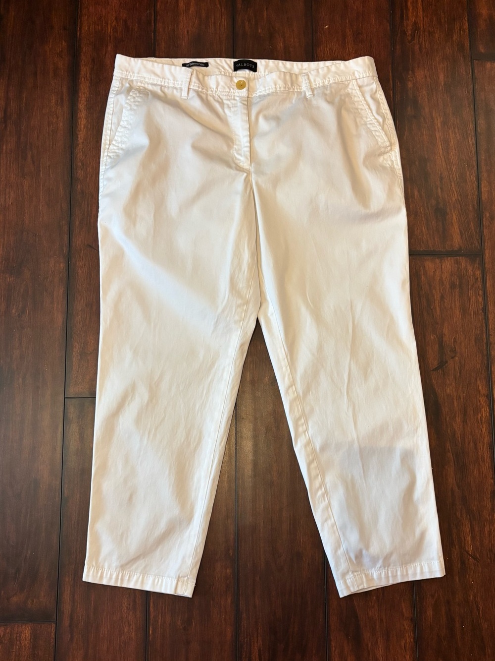 Talbots Relaxed Chino Pants - Women’s 14 Petite - White Stretch Cotton Pants